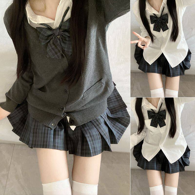 轻音柠檬jk原创开衫毛衣外套制服春秋套装女校供百搭格裙长袖衬衫