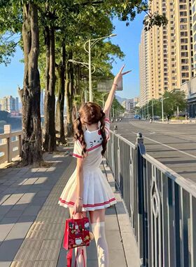凯蒂jk原创HelloKitty日系红色学院制服可爱套装水手服