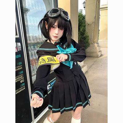 甜嗑原创正版【恶魔猫】双胸档jk制服学院风甜美水手服长袖套装女