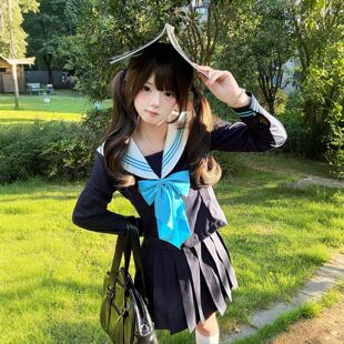 【蓝三本】原创正版JK蓝三本水手服短袖制服日系学院风夏套装