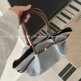 软软的包 褶皱饺子托特包复古小众大容量包包女通勤单肩腋下包