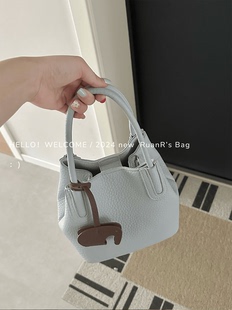 软软 韩系小众菜篮子水桶包托特包通勤单肩斜挎手提 包