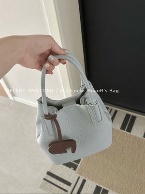 软软的包 韩系小众菜篮子水桶包2025新款托特包通勤单肩斜挎手提