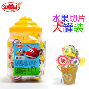 山姆必买金稻谷桶装手工水果糖切片糖儿童零食糖果儿时怀旧食品小