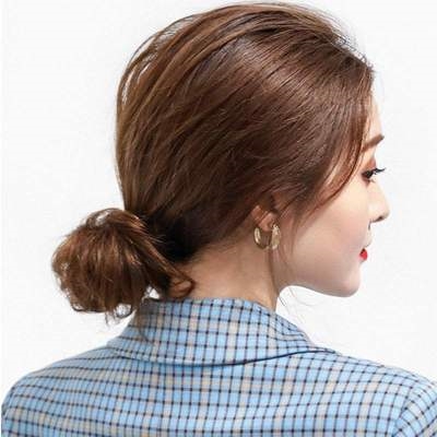 假发女低丸子头花苞头全真发发圈蓬松自然发包日韩风