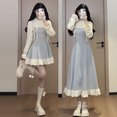 早春甜美短裙秋冬收腰显