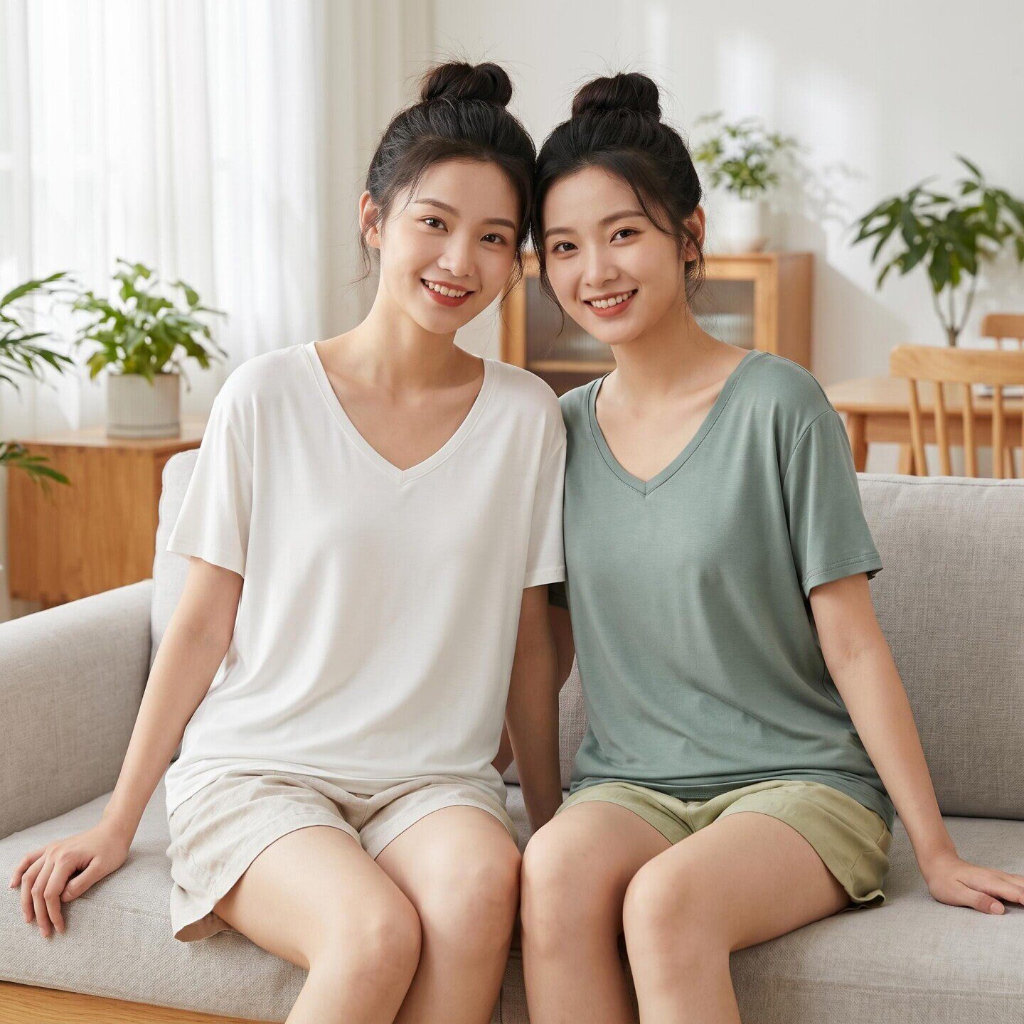 夏季薄款加大码宽松上衣莫代尔V领短袖T恤女士纯色显瘦内搭打底衫