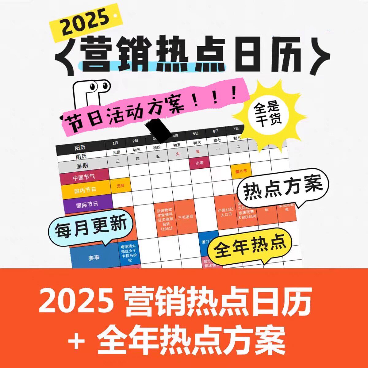2025营销热点日历策划广告公关销售规划新媒体运营活动电子版