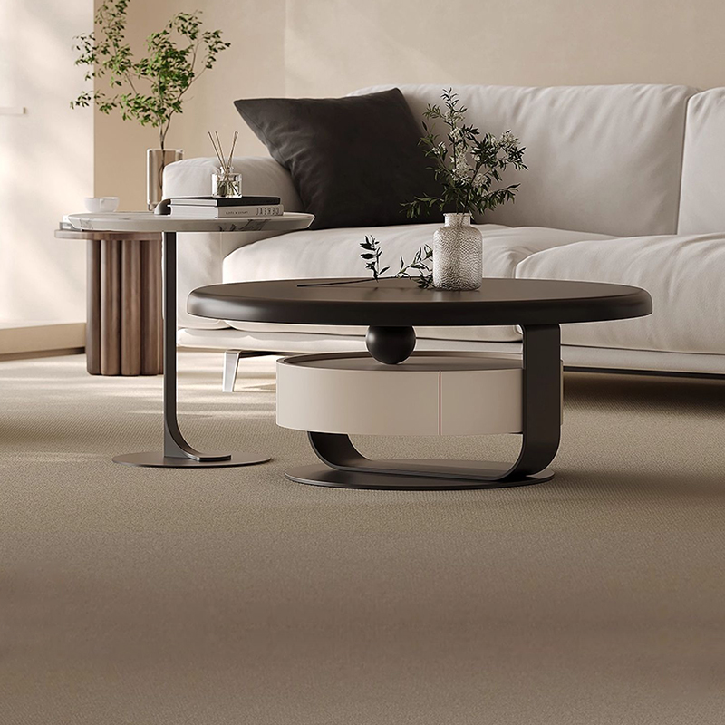 茶几客厅家用2025新款意式极简现代简约客厅设计师款岩板茶几组合