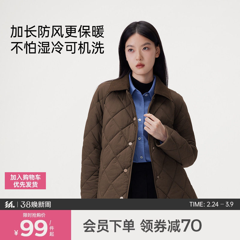 半练热绒服轻量秋冬季外套女夹棉保暖似羽绒防风防水可机洗棉服