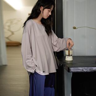 2CPY025年新睡衣女春季 家居服灰穿色简约可秋外夏天 莫代款 尔长袖