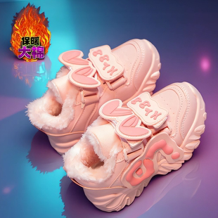 儿童冬天棉鞋女童大棉鞋加绒女孩老爹鞋保暖防滑冬季加厚棉鞋百搭