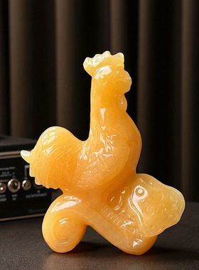 天然玉石招财鸡摆件乔迁礼品生肖