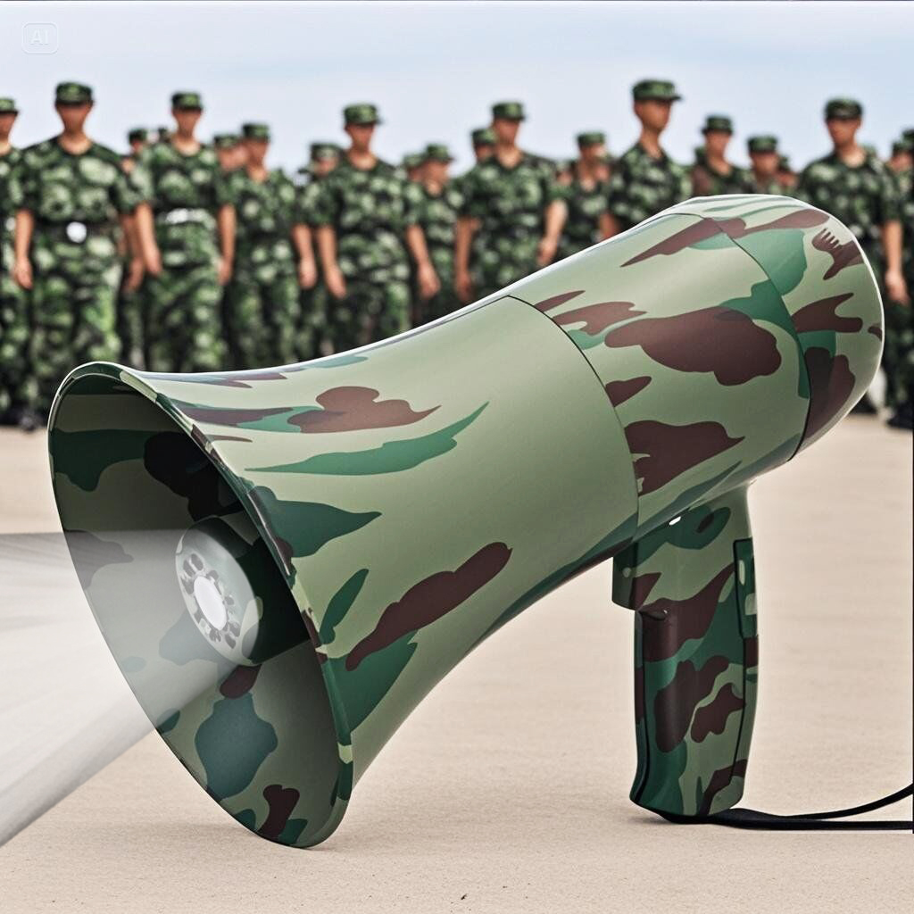 鲸歌迷彩喊话器大音量手持扩音喇叭户外宣传扬声器蓝牙照明大声公