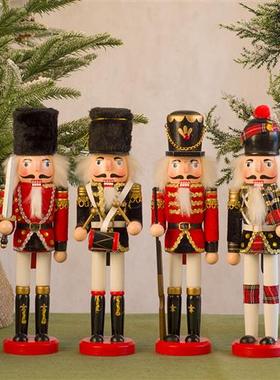 欧式30cm胡桃夹子包布木偶士兵创意家居装饰客厅酒柜儿童房摆件