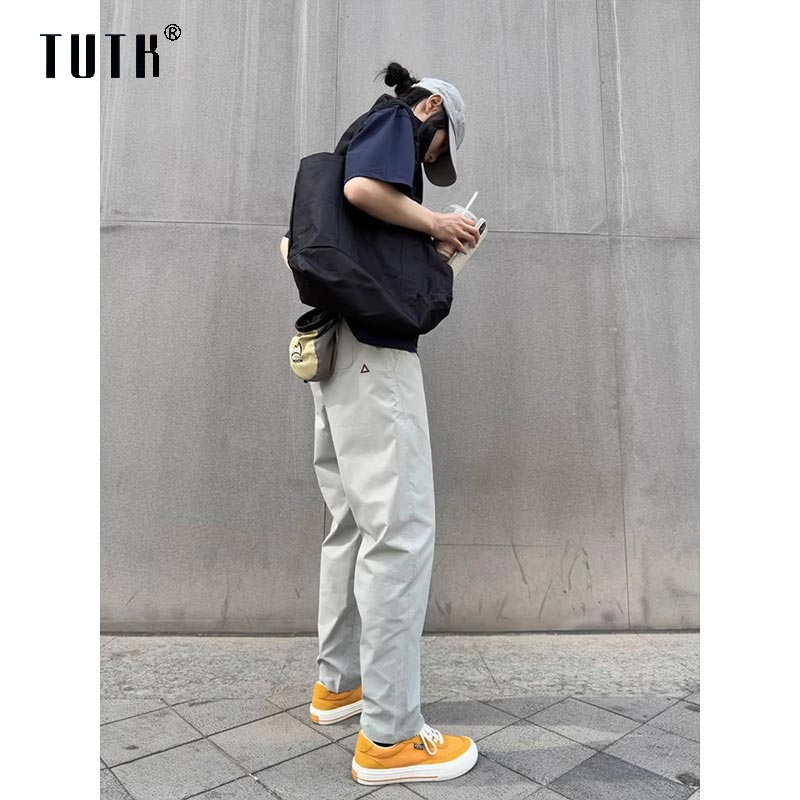 工装裤男士夏季薄款潮牌宽松速干直筒休闲裤子户外软壳运动冲锋裤