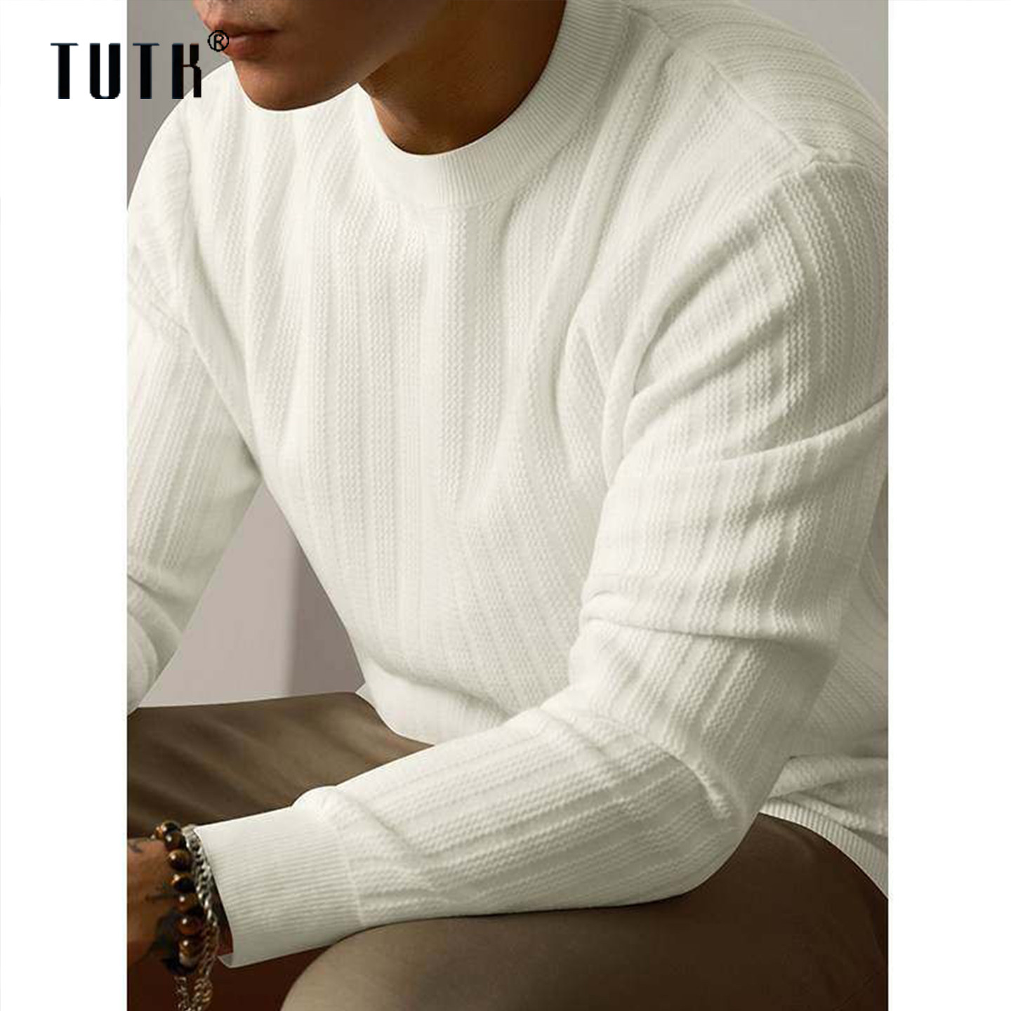 毛衣男士秋冬季潮牌宽松加厚保暖内搭针织打底衫百搭纯色休闲上衣