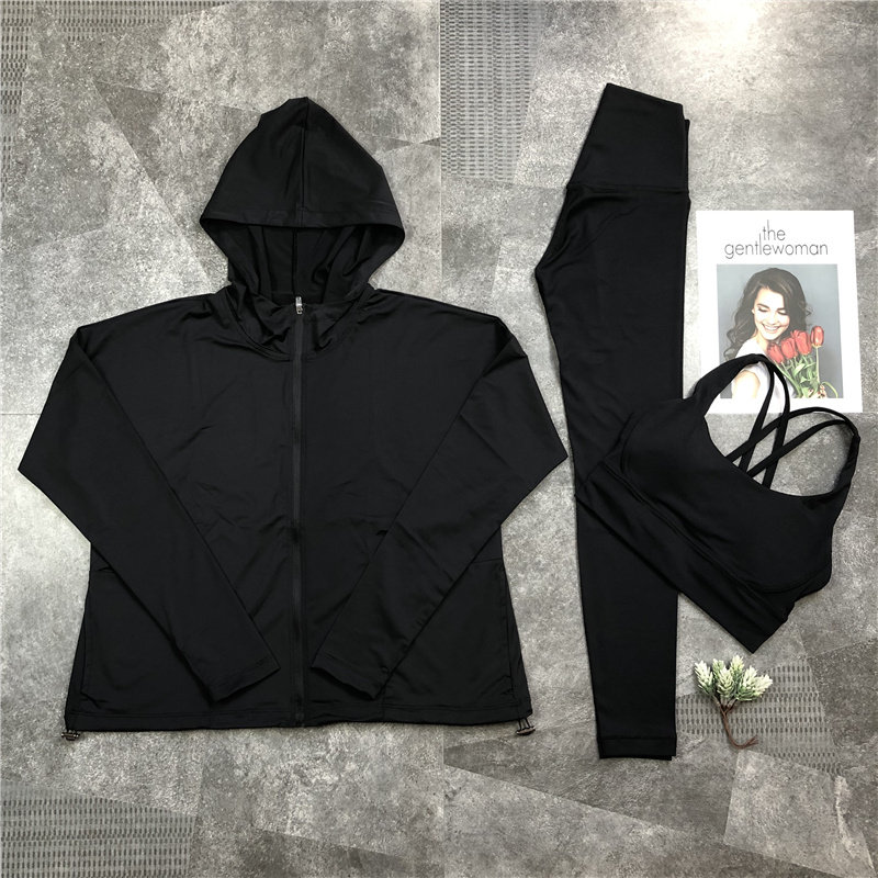 健身服女跑步运动内衣秋冬速干网红初学者背心宽松开衫瑜伽服套装