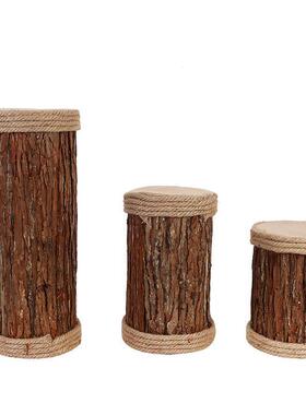 仿真空心木桩树桩摄影婚庆用品道具天然杉树皮木墩