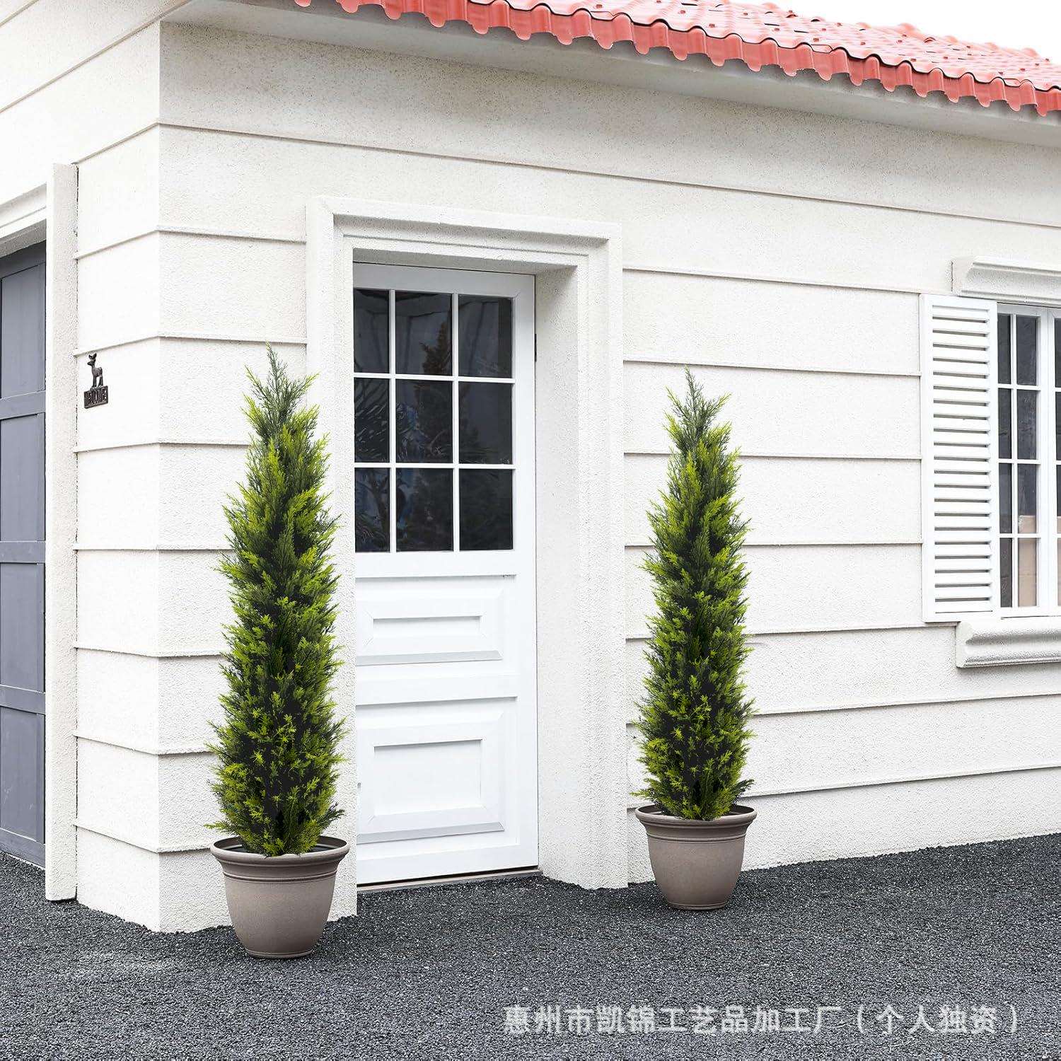 凯锦爆款仿真松柏圣诞树可拆装绿植假树家居装饰仿真柏树盆栽摆件