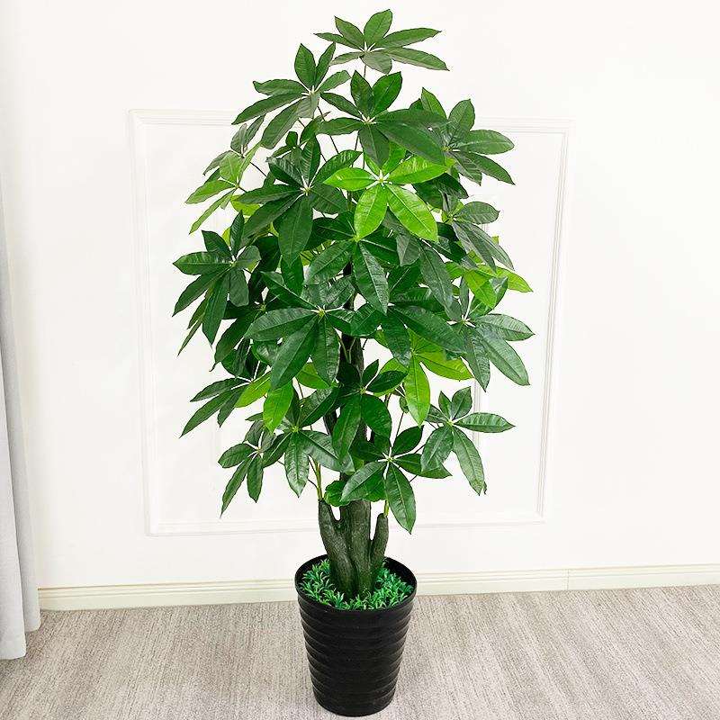 仿真发财树盆栽绿植室内装饰客厅假树摆设落地花假植物金钱树盆景