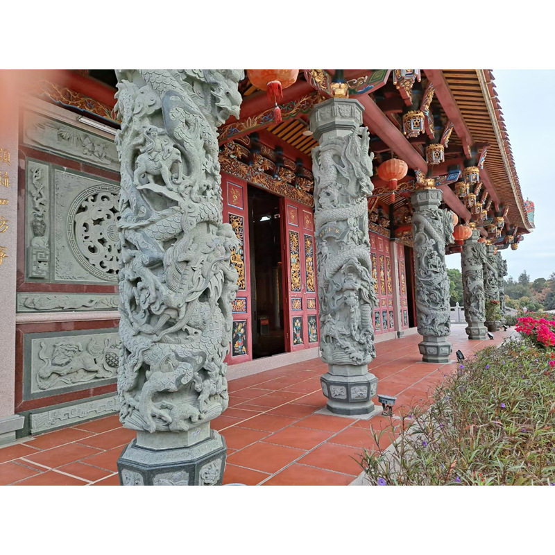 惠安浮雕石雕厂家 花岗岩石雕华表龙柱 景区汉白玉龙柱