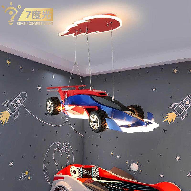 儿童房吊灯男孩卧室灯F1方程式赛车模型灯童装店赛车吊灯