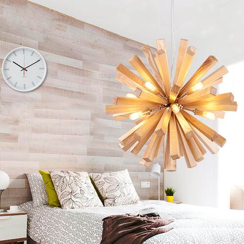 设计师艺术创意灯具客厅个性餐厅卧室简约日式实木制LED吊灯
