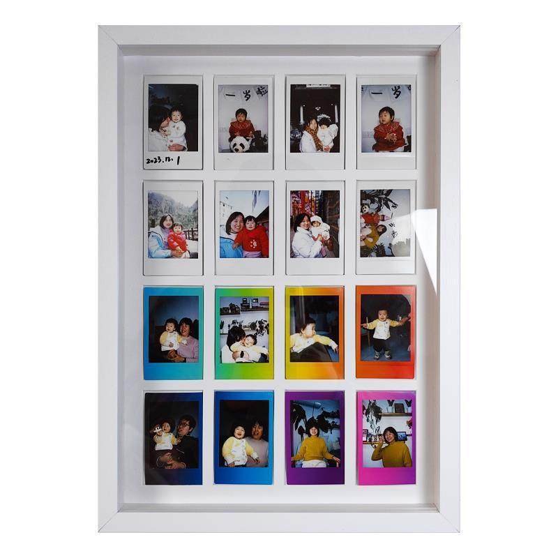 拍立得相纸mini3寸中空相框专用长条A3立体相框框架摆台挂墙