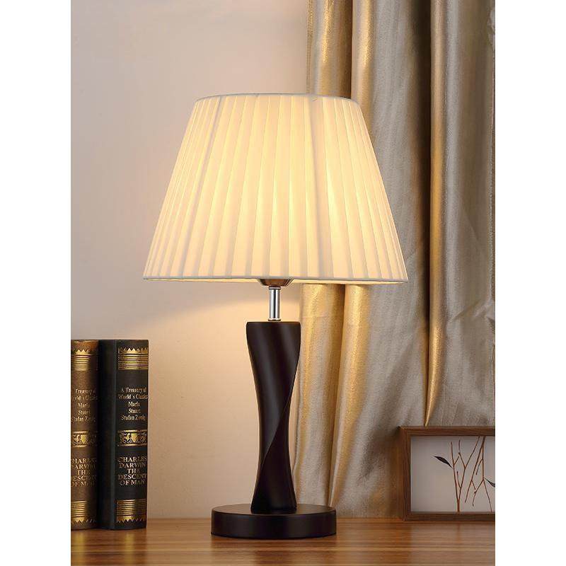 新中式卧室简约台灯木质客厅灯插电节能可调节中国风书桌台灯