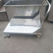 单层不锈钢平板车手推车201不锈钢车仓库周转车静音轮搬运车