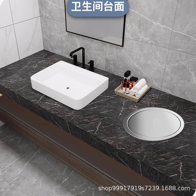 商场洗手台嵌入式台面不锈钢垃圾桶盖厨房橱柜挂式隐藏摇盖子单买