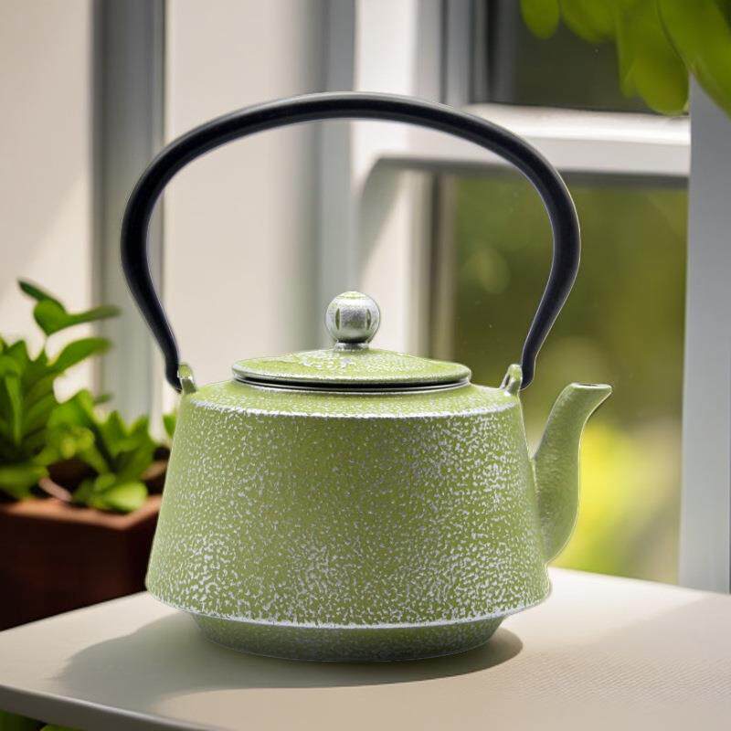 铁壶外贸彩色茶壶欧美风烧水煮茶铸铁壶手工搪瓷涂层生铁茶壶茶具