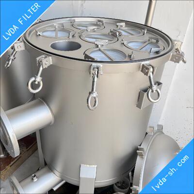 不锈钢布袋式过滤器滤壳材质S304,S316L，高压吊环封头盖提升摇