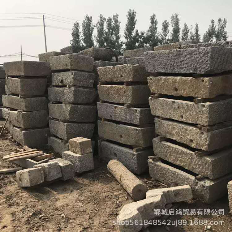 民间仿古老石槽庭院园林铺路石旧铺路石老磨盘老石材