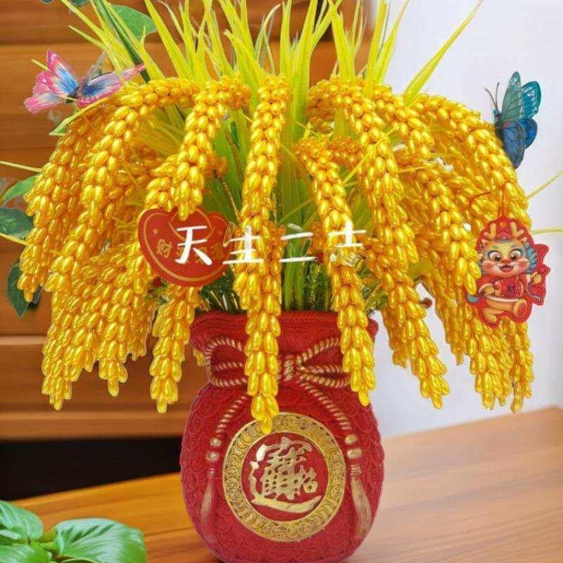 金色稻穗麦穗家居摆件纯手工招财点缀开业客厅创意仿真花