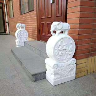 石雕小象动物各种场所摆饰圆雕雕刻汉白玉白新中式石料摆件新中式