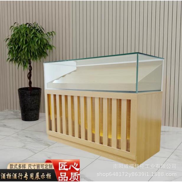 带转角收银台钢化玻璃柜台展柜饰品陈列展示柜台便利店新款烟柜台