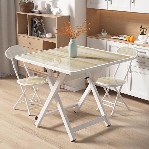 折叠桌餐桌家用简易吃饭桌户外便携摆摊折叠桌椅租房新款包边方桌