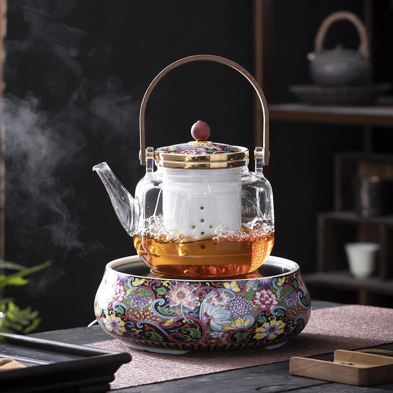 陶瓷电陶炉烧茶煮茶器煮茶壶套装迷你家用烧水壶养生壶高硼硅玻璃