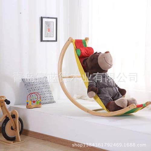 长期制作弯曲木儿童摇床实木摇篮高承重35公斤