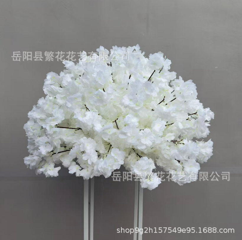 白色花球仿真花婚礼舞台布置仿真花餐桌客厅展厅装饰