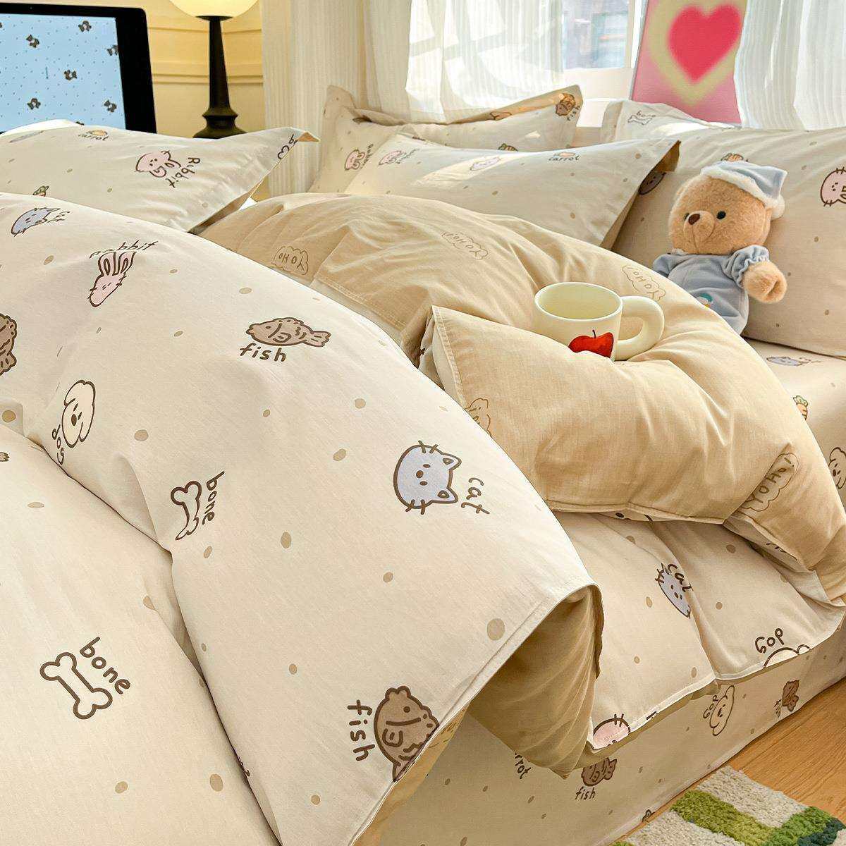 小清新全棉床上四件套纯棉2025新款卡通儿童被套床单床笠款三件套,机械设备,其他机械设备,淘宝优惠券,粉丝福利购,淘宝优惠卷