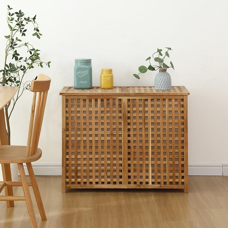 收纳筐实木箱有盖置物筐整理箱北欧木质收纳箱脏衣篮大容量收纳筐