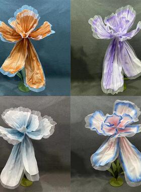 新款婚庆仿真泡沫纸花真丝网大型手工花婚礼背景装饰摄影舞台布置