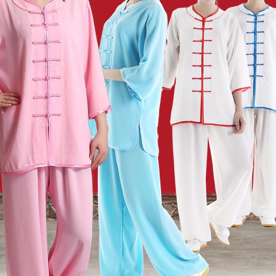 棉加丝太极服女春秋夏比赛练功服太极拳演出服春中老年武术服新款
