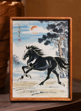 铜艺世家一马当先铜雕画桌面摆件