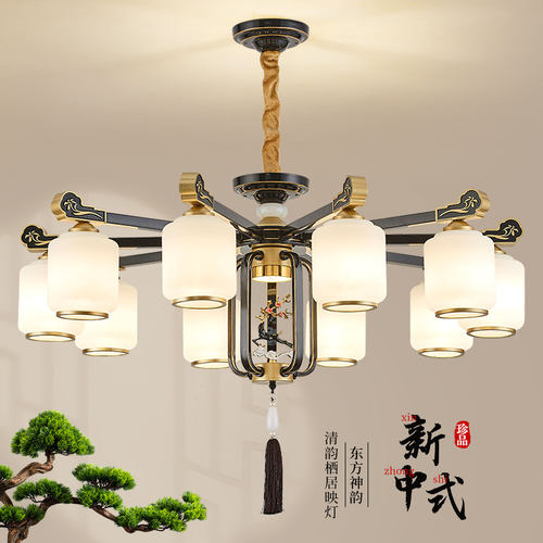 鼎嘉新中式铁艺客厅餐厅卧室吊灯