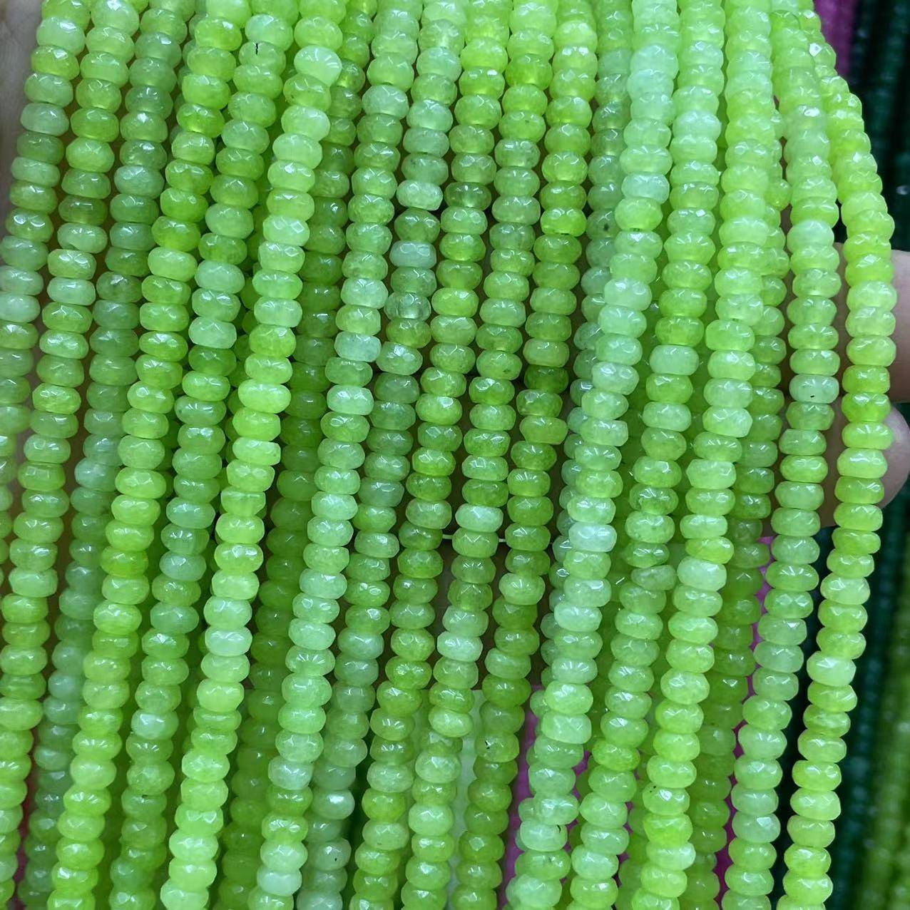 2X4MPBLM 算珠 嫩黄绿d咪咪盘小珠子 刻面算子  Beas