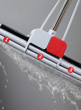 拖免手家用懒人神器滚开普特轮式吸水胶棉拖3洗8c把m加大三排轮拖